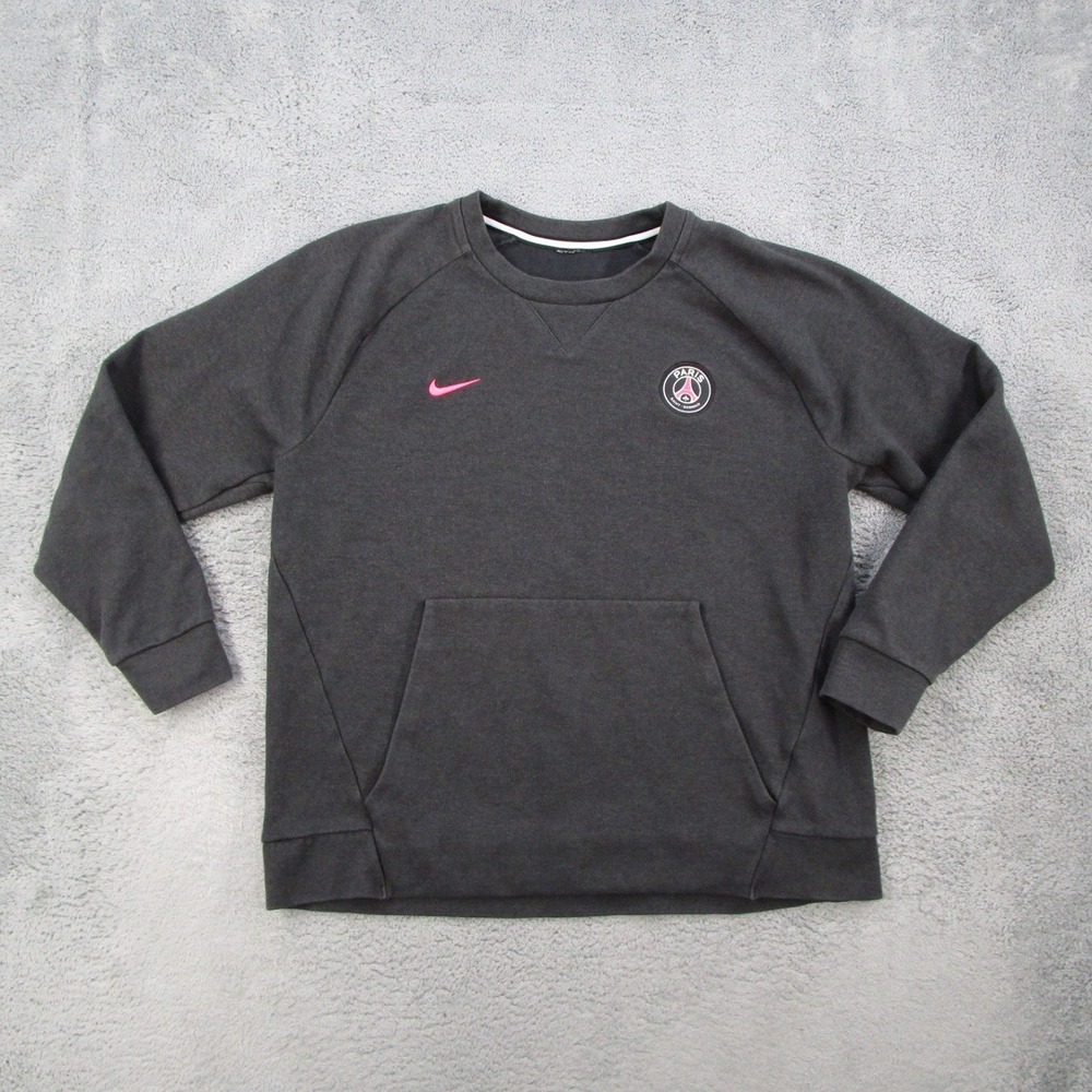 Nike Paris Saint-Germain PSG Sweatshirt Mens XL Gray Pink Swoosh 919559-010